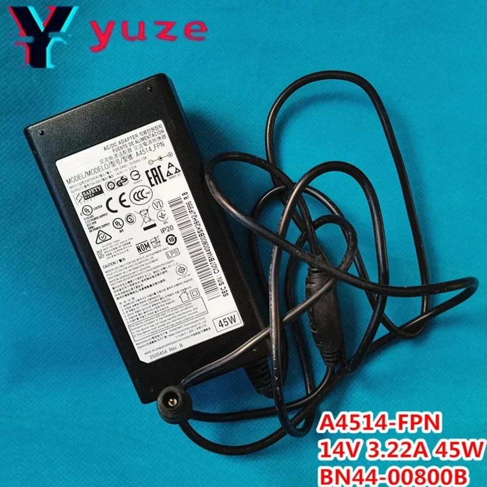 AC/DC ADAPTER Power Supply BN44-00800B for Samsung monitors C27F591FDC S22C300H U28E590D A4514-FPN 14V 3.22A 45W
AC/DC ADAPTER Power Supply BN44-00800B for Samsung monitors C27F591FDC S22C300H U28E590D A4514-FPN 14V 3.22A 45W