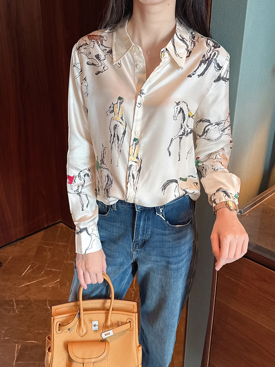 Commuter Sle Silk irt Collar Stand up Long Sve Women's Busin Casual Print Sketch Equestrian Meeting Silk Twill
Commuter Sle Silk irt Collar Stand up Long Sve Women's Busin Casual Print Sketch Equestrian Meeting Silk Twill