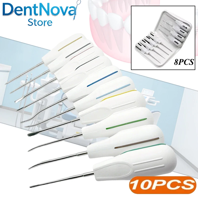 10Pcs Dental Elevator Kit Stainless Steel Tooth Root Removal Curved Handle Elevator Oral Surgery Extraction Tools Dentist
10Pcs Dental Elevator Kit Stainless Steel Tooth Root Removal Curved Handle Elevator Oral Surgery Extraction Tools Dentist