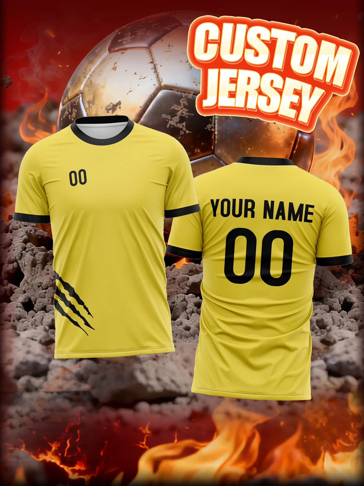 Custom Image Number Name Soccer Jersey, Eco-Print Process, Non-Toxic Safe Football Pattern
Custom Image Number Name Soccer Jersey, Eco-Print Process, Non-Toxic Safe Football Pattern