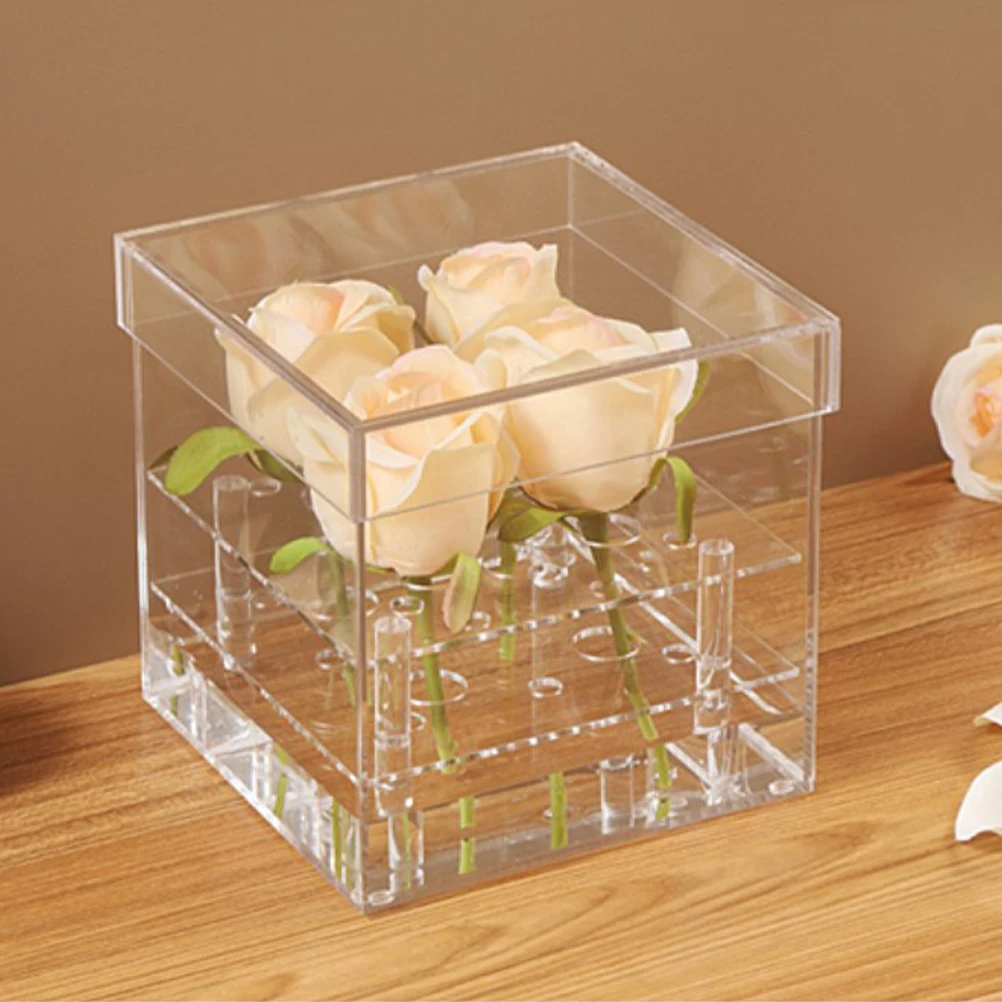 Water Storage Flower Arrangement Box Clear Acrylic 9 Holes Square Vase Transparent Eternal Flower Boxes for Proposal Wedding
Water Storage Flower Arrangement Box Clear Acrylic 9 Holes Square Vase Transparent Eternal Flower Boxes for Proposal Wedding
