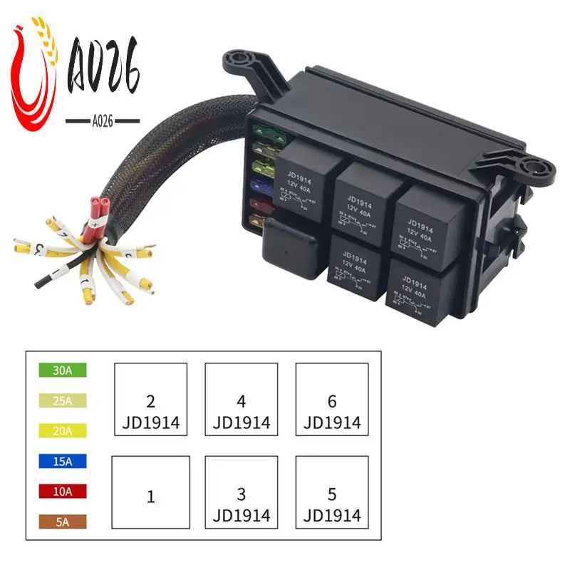 A026-12V Relay Box 6 Slots Relay Block 6 Way Fuse Block With Relay Box And Relay Kit Automotive Relay Kit
A026-12V Relay Box 6 Slots Relay Block 6 Way Fuse Block With Relay Box And Relay Kit Automotive Relay Kit