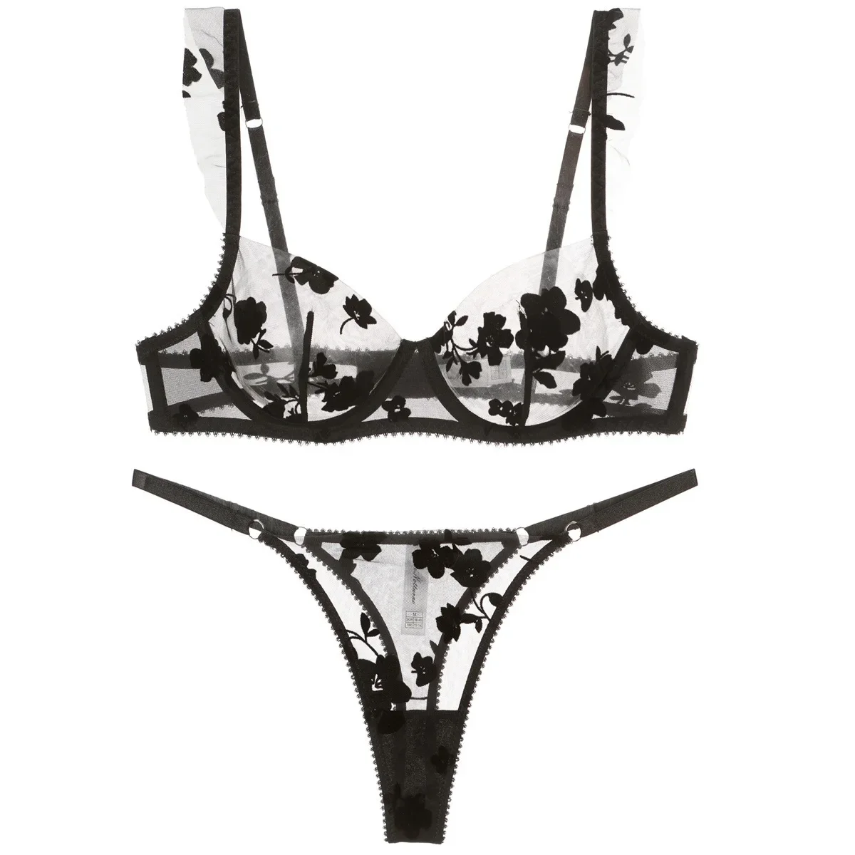 Women Floral Lace Sexy Bra Set Embroidery Lingerie Micro Bikini Thong Set Underwear Elegant Ladies Thin Bra and Panty Set
Women Floral Lace Sexy Bra Set Embroidery Lingerie Micro Bikini Thong Set Underwear Elegant Ladies Thin Bra and Panty Set