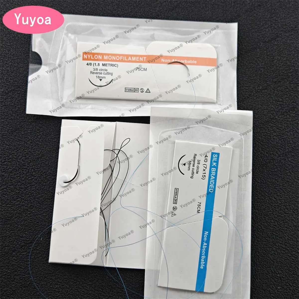 4 x 10pcs/box Dental Sterile Non-Absorbable 3/8 Circle Suture Thread Nylon/Silk Surgical Suture Implantation Oral Suture Needle
4 x 10pcs/box Dental Sterile Non-Absorbable 3/8 Circle Suture Thread Nylon/Silk Surgical Suture Implantation Oral Suture Needle