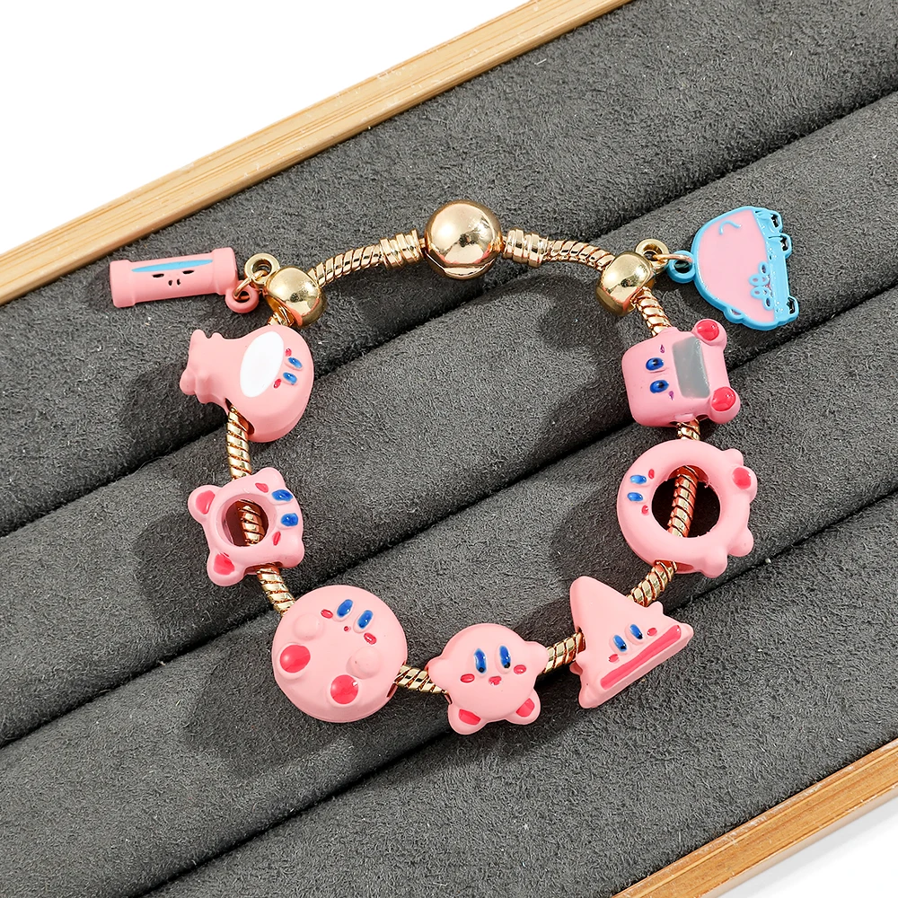 Gold Plated Kirby Charm Bangle Bracelet Pink Kirby Enamel Charms Kawaii Anime Themed Jewelry for Fans Wire Bangle Accessory
Gold Plated Kirby Charm Bangle Bracelet Pink Kirby Enamel Charms Kawaii Anime Themed Jewelry for Fans Wire Bangle Accessory
