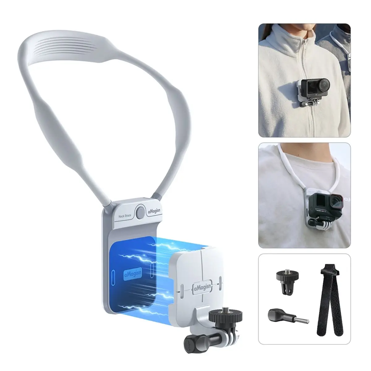 B21B Magnetic Neck Mount Anti-Slip Anti-Shake Horizontal Vertical Switch for Action Camera White
B21B Magnetic Neck Mount Anti-Slip Anti-Shake Horizontal Vertical Switch for Action Camera White
