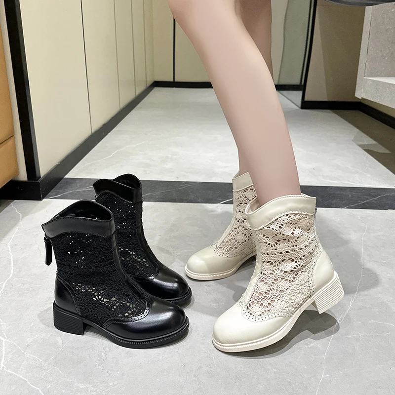 2026 Women's Sandals and Boots Hairstyle Openwork Lace Breathable Short Ankle Boots Women Non-Slip Comfortable Summer Sandals
2026 Women's Sandals and Boots Hairstyle Openwork Lace Breathable Short Ankle Boots Women Non-Slip Comfortable Summer Sandals
