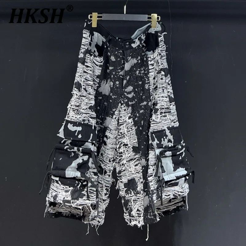 HKSH Spring Summer New Men Punk Holes Dark Techwear Chic Original Design Fashion Retro Casual Wide Legs Calf-length Pants HK5112
HKSH Spring Summer New Men Punk Holes Dark Techwear Chic Original Design Fashion Retro Casual Wide Legs Calf-length Pants HK5112