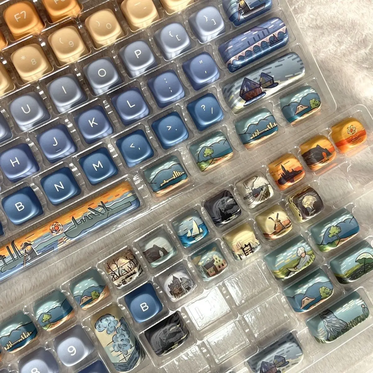 Monet impression moa high pbt sublimation, mechanical keycaps, full set of cute personality
Monet impression moa high pbt sublimation, mechanical keycaps, full set of cute personality