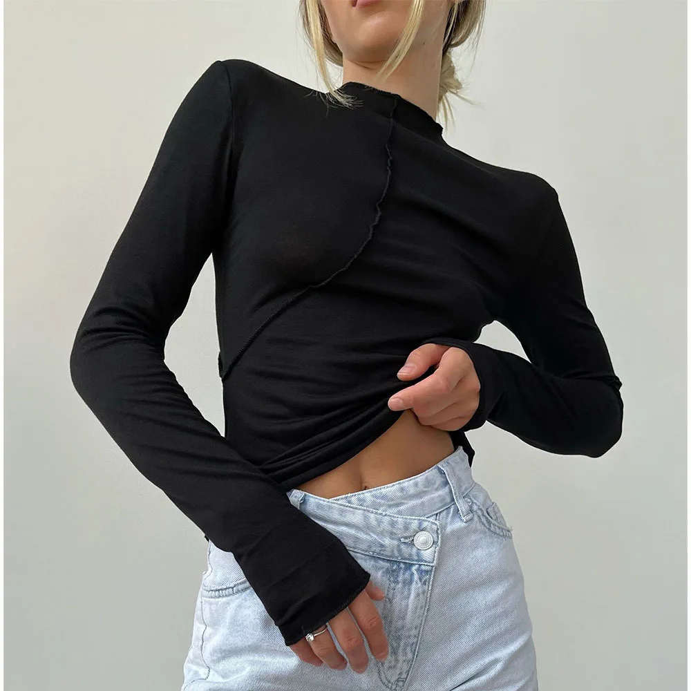 Women 's Splice Slim Fit Long Sleeve T-shirt 2023 Spring Summer Chic Half Turtleneck Basic Tops T Shirt Streetwear Tees
Women 's Splice Slim Fit Long Sleeve T-shirt 2023 Spring Summer Chic Half Turtleneck Basic Tops T Shirt Streetwear Tees