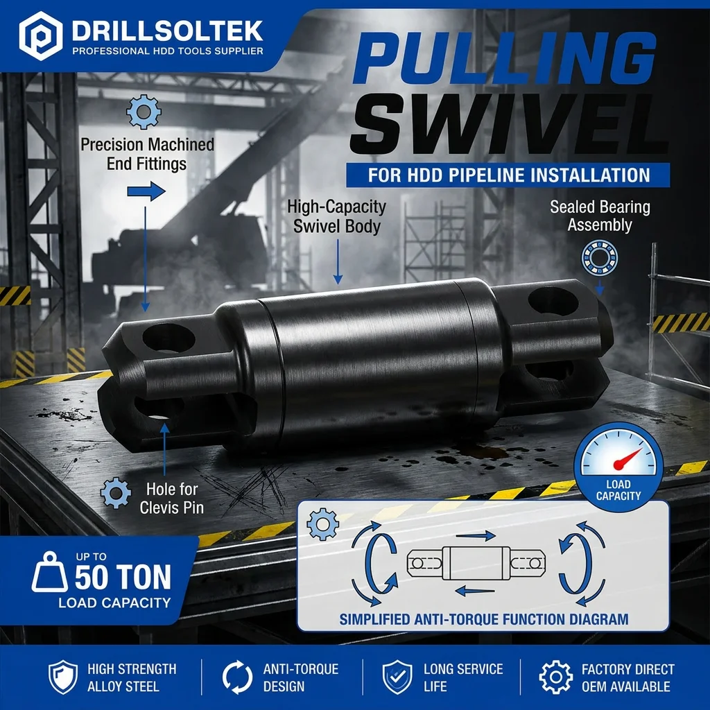 Drillsoltek HDD Drilling Accessories Pulling Swivel For Utility And Pipeline Construction
Drillsoltek HDD Drilling Accessories Pulling Swivel For Utility And Pipeline Construction
