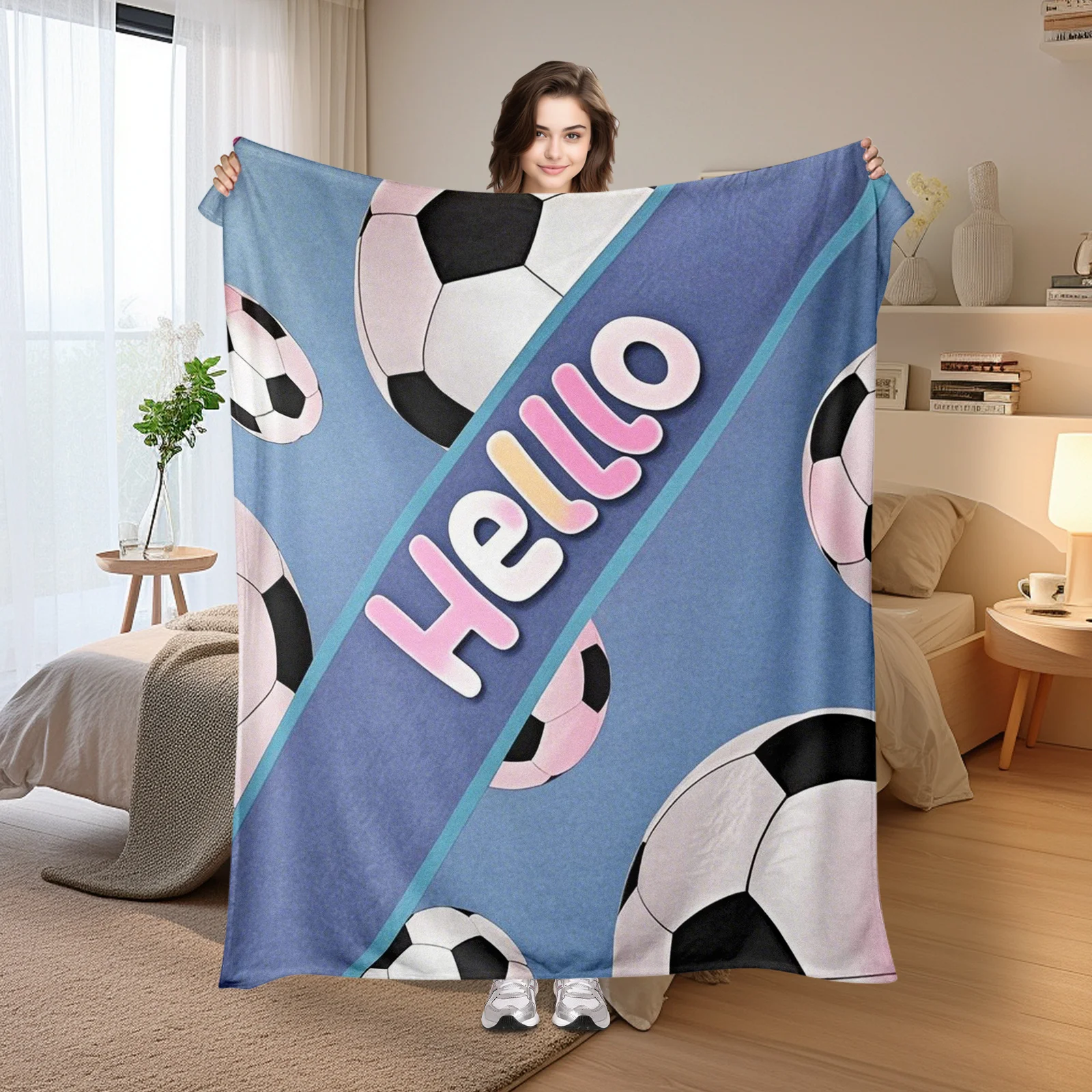 Dynamic Blue Soccer Ball Design Hlleo Themed Blanket For Sports Enthusiasts And A Stylish Addition To Your Home Decor
Dynamic Blue Soccer Ball Design Hlleo Themed Blanket For Sports Enthusiasts And A Stylish Addition To Your Home Decor