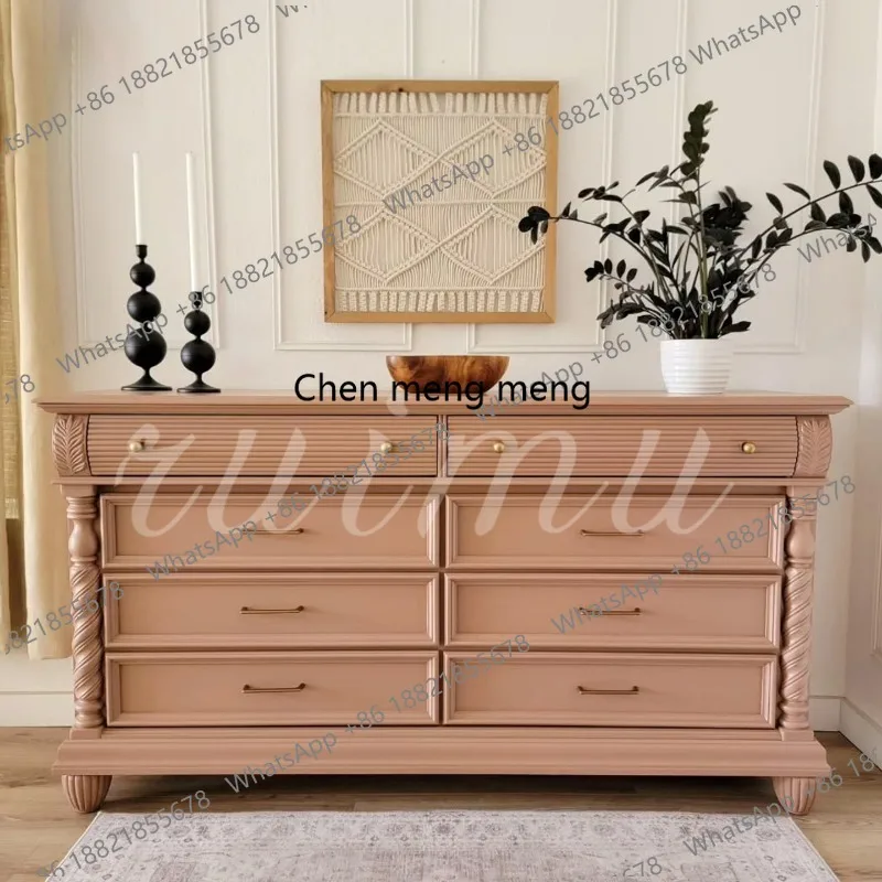 American rural solid wood chest, living room storage cabinet, French retro entrance locker
American rural solid wood chest, living room storage cabinet, French retro entrance locker