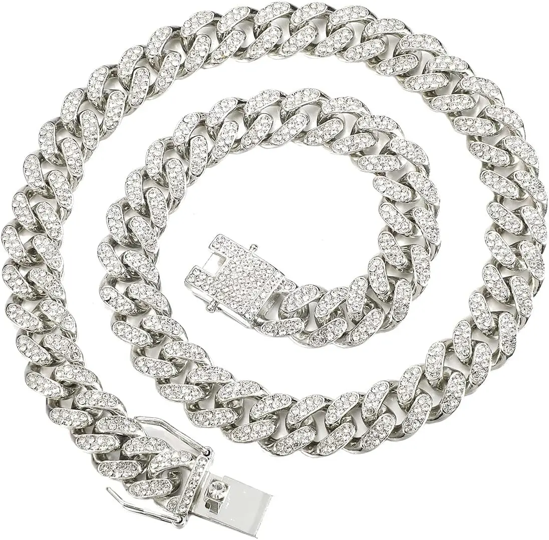 Мужская цепочка Cuban Link с золотым/серебряным покрытием, ожерелье Miami Cuban с бриллиантами, 13 мм, в стиле хип-хоп, 18-24 дюйма
Мужская цепочка Cuban Link с золотым/серебряным покрытием, ожерелье Miami Cuban с бриллиантами, 13 мм, в стиле хип-хоп, 18-24 дюйма