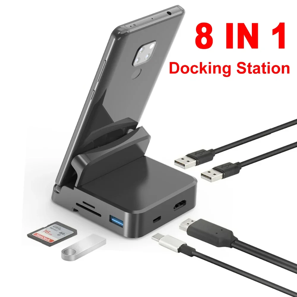 8 In 1 Type C HUB Docking Station Phone Stand Dex Pad Station USB C To HDTV-compatible USB SD TF Charger Adapter for For
8 In 1 Type C HUB Docking Station Phone Stand Dex Pad Station USB C To HDTV-compatible USB SD TF Charger Adapter for For