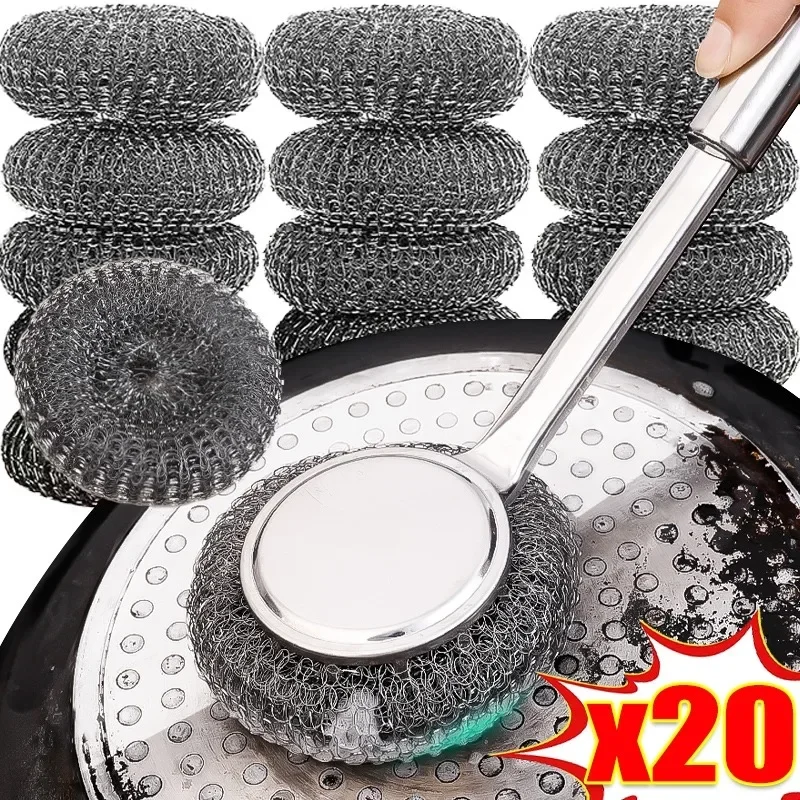 Stainless Steel Wire Brush with Long Handles Kitchen Replacement Steel Wool Wire Ball Dishwashing Brush Sink Countertop Cleaning
Stainless Steel Wire Brush with Long Handles Kitchen Replacement Steel Wool Wire Ball Dishwashing Brush Sink Countertop Cleaning