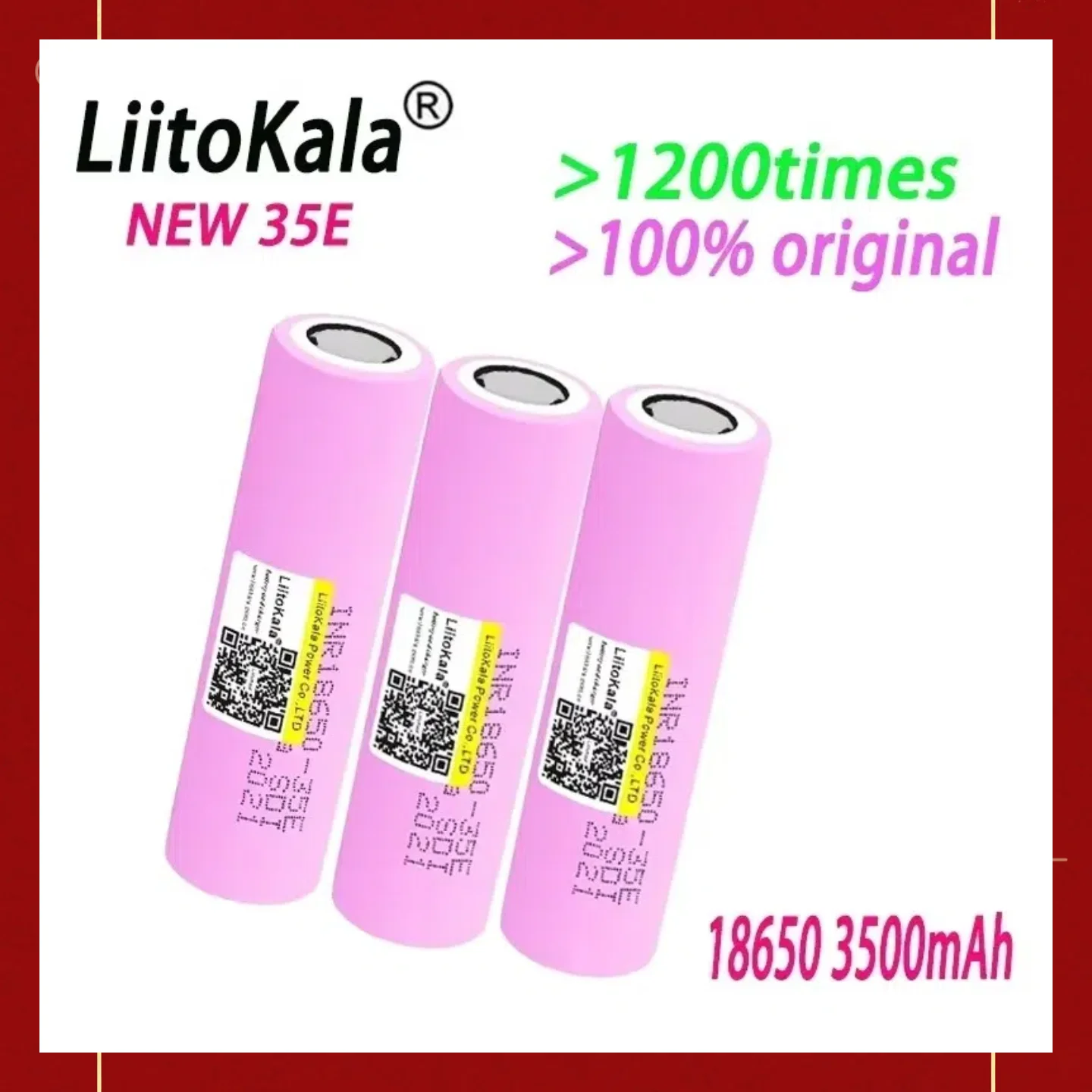 NEWNew Original LiitoKala INR18650 35E 3.7V 3500mAh 20A Discharge INR18650 35E 18650 Li-ion Battery 3.7v Rechargable Battery 
NEWNew Original LiitoKala INR18650 35E 3.7V 3500mAh 20A Discharge INR18650 35E 18650 Li-ion Battery 3.7v Rechargable Battery