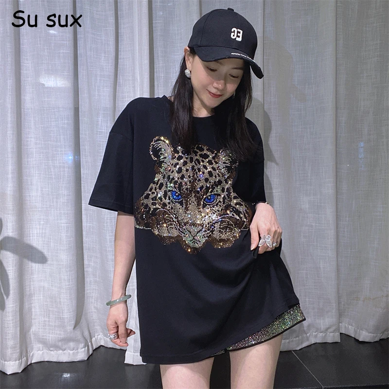 Sequins Blue Eyed Leopard Avatar Oversized T Shirts Woman 2025 Summer Tops Casual O Neck Short Sleeve Tees Vestidos Streetwear
Sequins Blue Eyed Leopard Avatar Oversized T Shirts Woman 2025 Summer Tops Casual O Neck Short Sleeve Tees Vestidos Streetwear