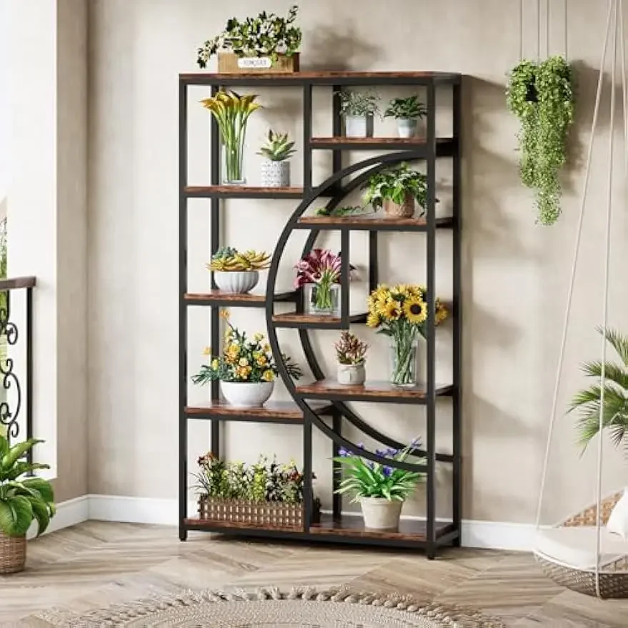 Etagere Bookshelf Bookcase, Industrial Freestanding Tall Bookshelves Display Shelf Storage Organizer with 9-Open Storage Shelf
Etagere Bookshelf Bookcase, Industrial Freestanding Tall Bookshelves Display Shelf Storage Organizer with 9-Open Storage Shelf