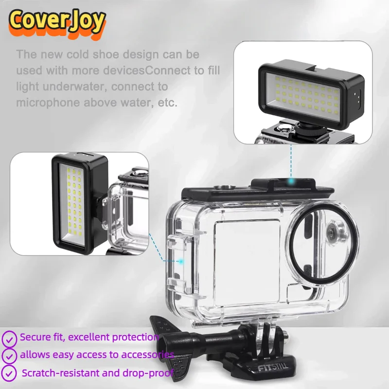 Водонепроницаемый чехол CoverJoy 60 м для DJI Osmo Action 5 Pro/4/3, противотуманный корпус для дайвинга, защитный чехол для подводной воды
Водонепроницаемый чехол CoverJoy 60 м для DJI Osmo Action 5 Pro/4/3, противотуманный корпус для дайвинга, защитный чехол для подводной воды