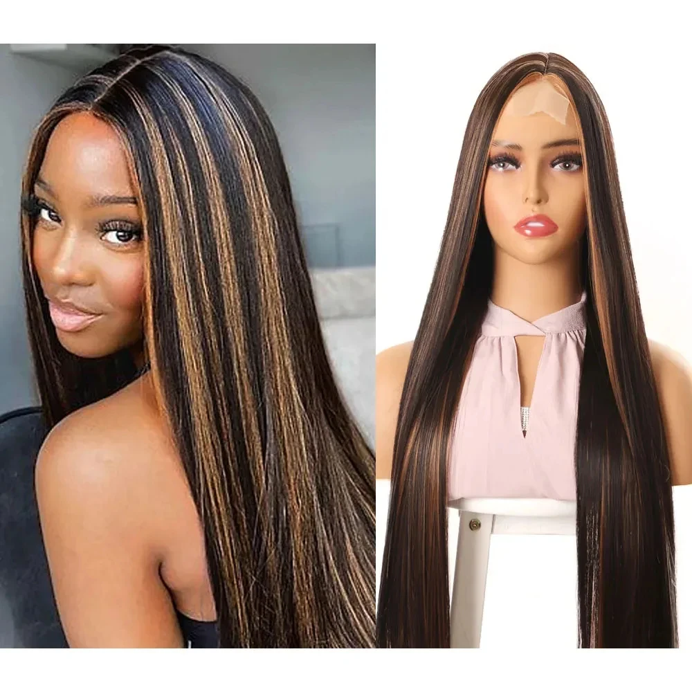 Long Straight Black Mixed Brown Synthetic Wigs 30 Inch Black Long straight Wigs for Women Natural Heat Resistant Wigs
Long Straight Black Mixed Brown Synthetic Wigs 30 Inch Black Long straight Wigs for Women Natural Heat Resistant Wigs