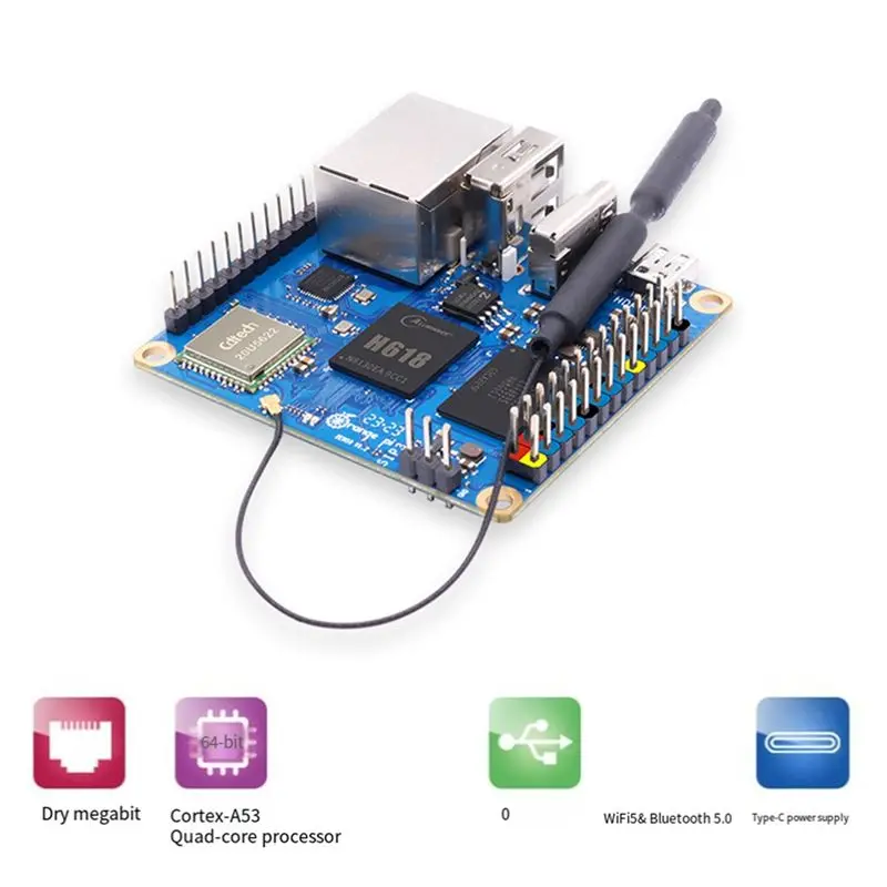 M85K For Zero 3 2GB RAM Single Board Computer H618 Chip Wifi-BT5.0 LPDDR4 Gigabit Zero3 Development Board
M85K For Zero 3 2GB RAM Single Board Computer H618 Chip Wifi-BT5.0 LPDDR4 Gigabit Zero3 Development Board