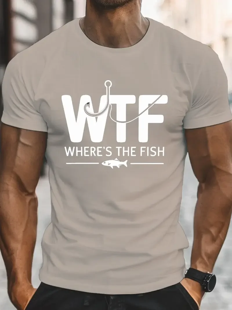 Wtf There Are Fish Men's Casual Round Neck T-Shirt - Light and Plaid Summer Polyester T-Shirt, Geometric Pattern Print
Wtf There Are Fish Men's Casual Round Neck T-Shirt - Light and Plaid Summer Polyester T-Shirt, Geometric Pattern Print