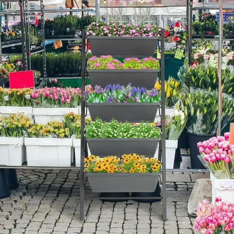 5-Tier Raised Garden Bed with Water Drainage for Flowers Vegetables
5-Tier Raised Garden Bed with Water Drainage for Flowers Vegetables