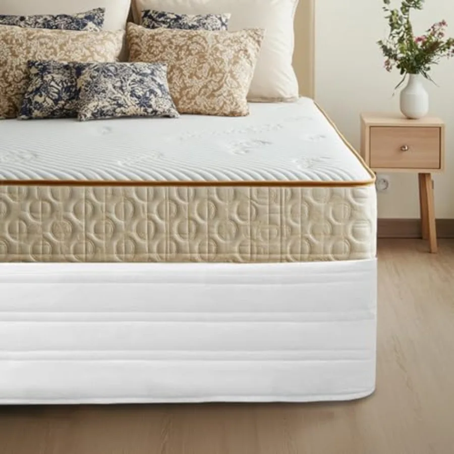 Bed Skirt 14 inch Drop, Blended Quilted Bedframe Cover, Box Spring Cover, wrap Around Bed Skirt, Fade Resistant Dust Ruffle
