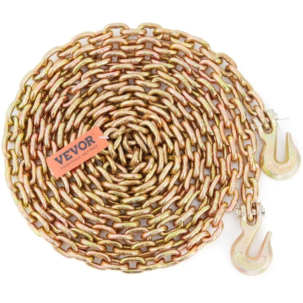 Transport Binder Chain, 4900 lbs Working Load Limit, 5/16'' x 20' G80 Tow Chain Tie Down with Grab Hooks, DOT Certified,
Transport Binder Chain, 4900 lbs Working Load Limit, 5/16'' x 20' G80 Tow Chain Tie Down with Grab Hooks, DOT Certified,