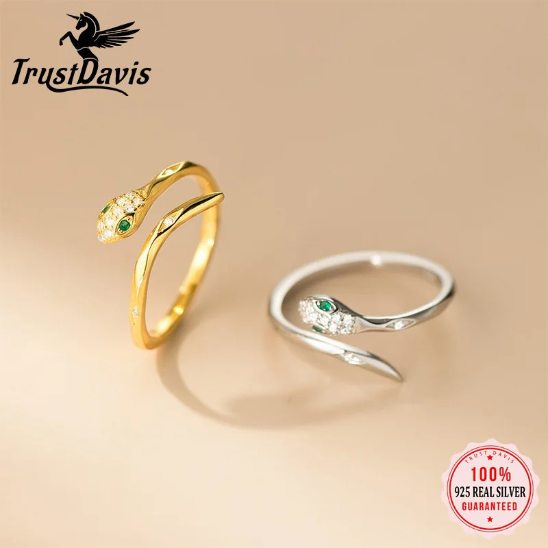 TrustDavis Real 925 Sterling Silver Ring Fashion Sweet Animal Snake Opening Rings for Women Girl Gift Fine Jewelry DS4175
TrustDavis Real 925 Sterling Silver Ring Fashion Sweet Animal Snake Opening Rings for Women Girl Gift Fine Jewelry DS4175