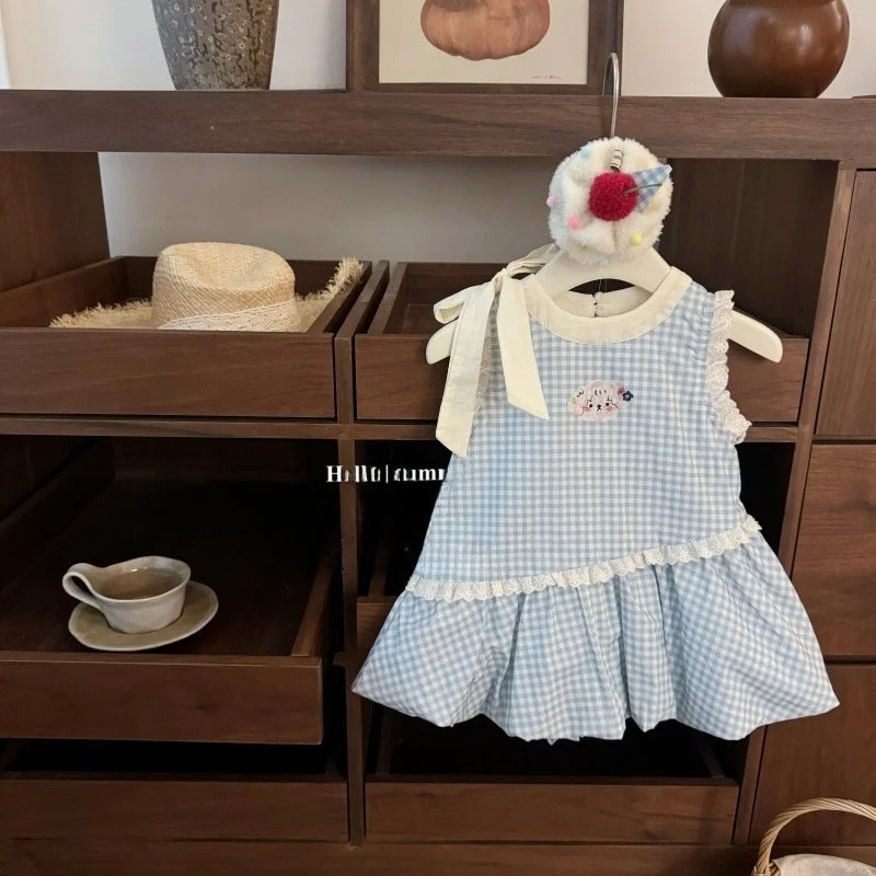 Cute Knot Plaid Summer New Style Children's Dress Girls' Sweet Korean Version Vest Skirt Floral Bud One-Piece Dress
Cute Knot Plaid Summer New Style Children's Dress Girls' Sweet Korean Version Vest Skirt Floral Bud One-Piece Dress