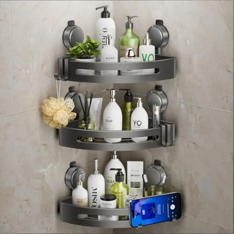 Shower Caddy Corner, Suction Cup Shower Caddy with Hooks, No Drilling Rustproof Aluminum Bathroom Organizers and Storage, Shelv
Shower Caddy Corner, Suction Cup Shower Caddy with Hooks, No Drilling Rustproof Aluminum Bathroom Organizers and Storage, Shelv