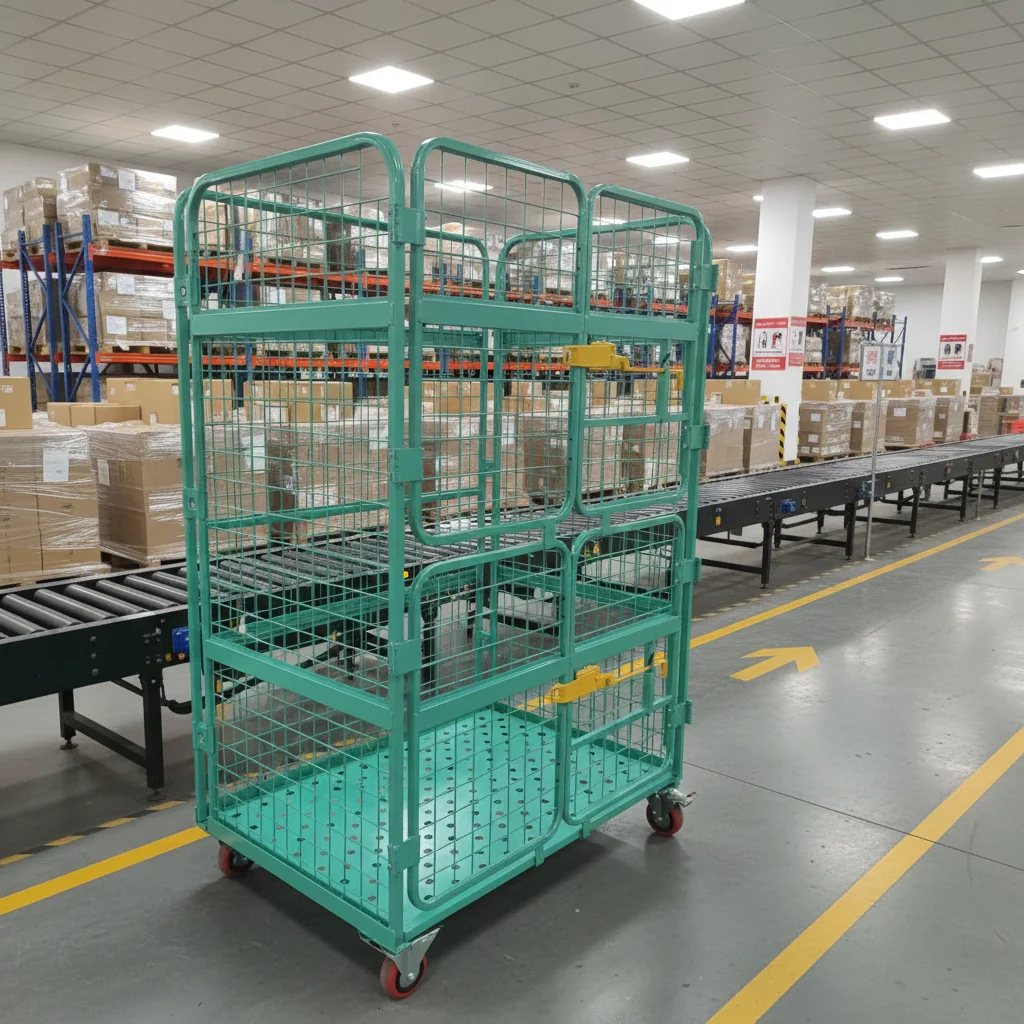 Folding Market Trolley And Heavy Duty Logistics Cart 4-Wheel Metal Wire Basket With Rolling Cage Design For Warehouse
Folding Market Trolley And Heavy Duty Logistics Cart 4-Wheel Metal Wire Basket With Rolling Cage Design For Warehouse