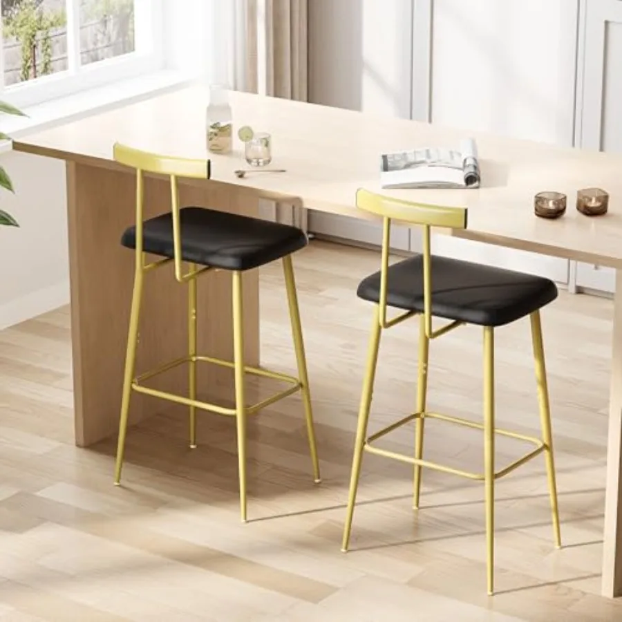 Bar Stools Set of 2, Tall Bar Stools with Backrest and Footrest, Counter Height Bar Chairs, Industrial Barstools with PU Leathe
Bar Stools Set of 2, Tall Bar Stools with Backrest and Footrest, Counter Height Bar Chairs, Industrial Barstools with PU Leathe