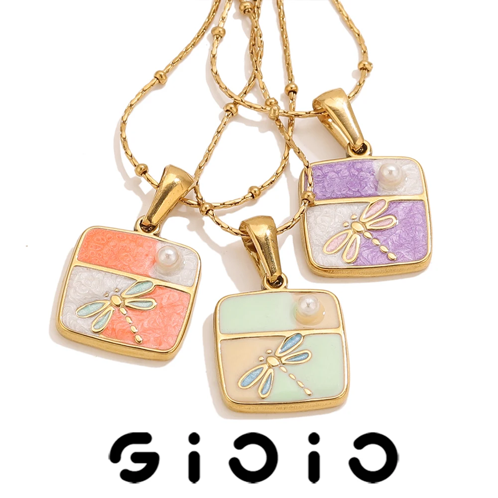 GIOIO Trendy Color Blocking Dragonfly Pendant Necklace Stainless Steel Gold Square Fashionable Trendy Women's Necklaces Jewelry
GIOIO Trendy Color Blocking Dragonfly Pendant Necklace Stainless Steel Gold Square Fashionable Trendy Women's Necklaces Jewelry