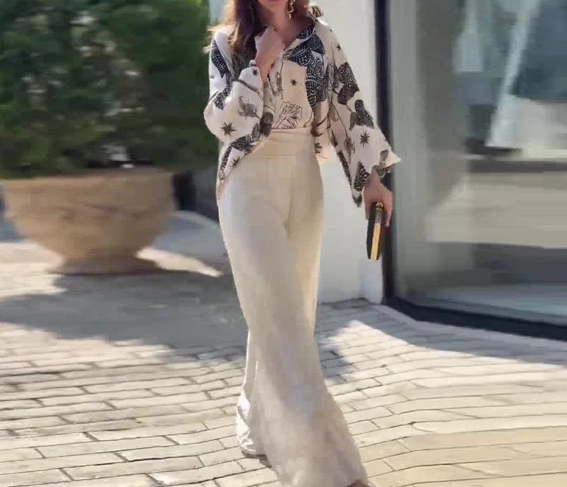 2 Piece Sets Womens Outifits Streetwear Casual Fashion Printed Long Sleeves Shirt and Wide Leg Pants Suit Y2k New 2024 Autumn
2 Piece Sets Womens Outifits Streetwear Casual Fashion Printed Long Sleeves Shirt and Wide Leg Pants Suit Y2k New 2024 Autumn