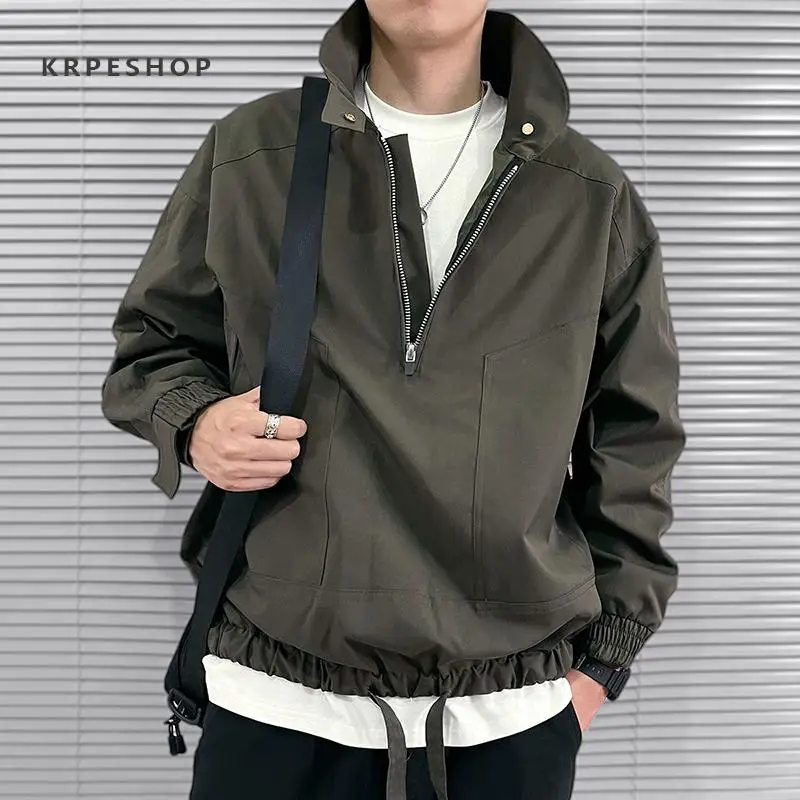 Мужская модная верхняя одежда с воротником-стойкой на молнии, рабочая куртка Haome Capl, весна-осень, молодежная, популярная
Мужская модная верхняя одежда с воротником-стойкой на молнии, рабочая куртка Haome Capl, весна-осень, молодежная, популярная