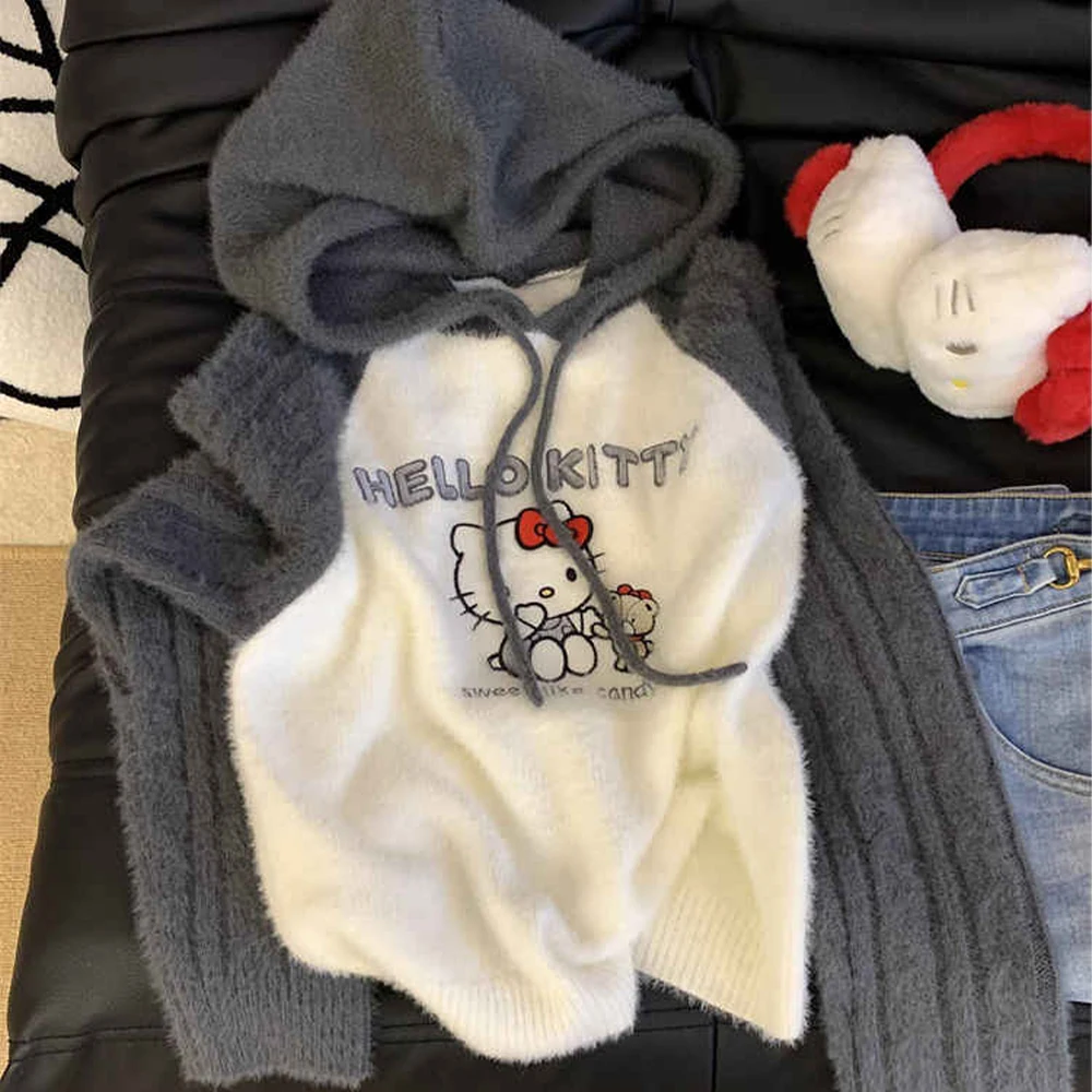 Anime Hello Kitty Knitting Hooded Sweater Sanrios Cartoon Cute Hot Girls Student Pullover Hoodie Leisure Sweet Long Sleeve Tops
Anime Hello Kitty Knitting Hooded Sweater Sanrios Cartoon Cute Hot Girls Student Pullover Hoodie Leisure Sweet Long Sleeve Tops