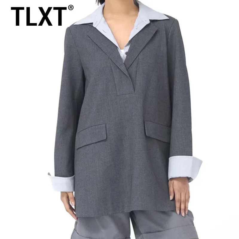 TLXT сращенный контрастный свободный крой 229, весна и осень, новый женский простой и универсальный пуловер с воротником-поло, костюм, пальто
TLXT сращенный контрастный свободный крой 229, весна и осень, новый женский простой и универсальный пуловер с воротником-поло, костюм, пальто