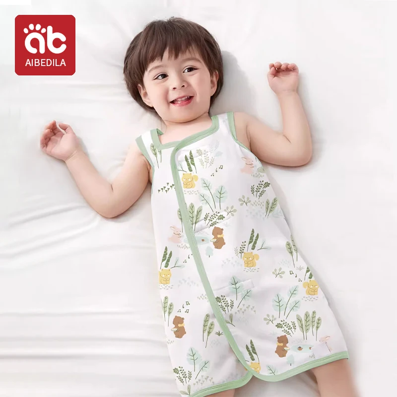 AIBEDILA Baby Summer Wrap Pajamas Girls Kids Thin Layer Organic Cotton Sleep Boys Children One Piece Ventilate Vest Sleepwear
AIBEDILA Baby Summer Wrap Pajamas Girls Kids Thin Layer Organic Cotton Sleep Boys Children One Piece Ventilate Vest Sleepwear