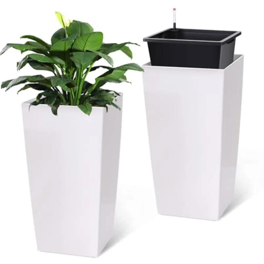 Outdoor indoor 30 tall planters set of 2 for porch use white polyresin planters with drainage holes water level monitor and inn
Outdoor indoor 30 tall planters set of 2 for porch use white polyresin planters with drainage holes water level monitor and inn
