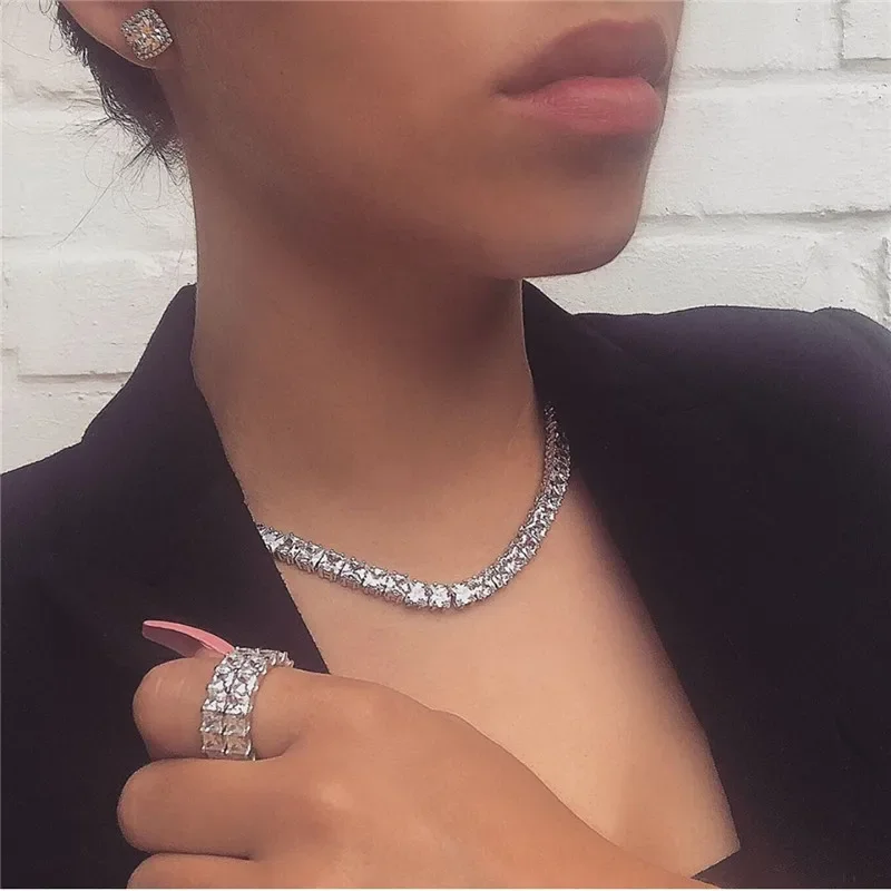 choucong Tennis Chain Necklace ring Earring Jewelry set AAAAA cz Statement Wedding Rings Necklaces for women jewelry
choucong Tennis Chain Necklace ring Earring Jewelry set AAAAA cz Statement Wedding Rings Necklaces for women jewelry