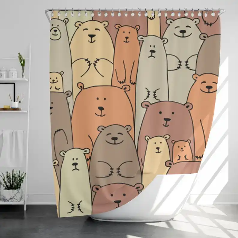 Bear Hug Forest Shower Curtain with 12 Hooks Waterproof, Modern Bathroom Decor, Housewarming Gift
Bear Hug Forest Shower Curtain with 12 Hooks Waterproof, Modern Bathroom Decor, Housewarming Gift