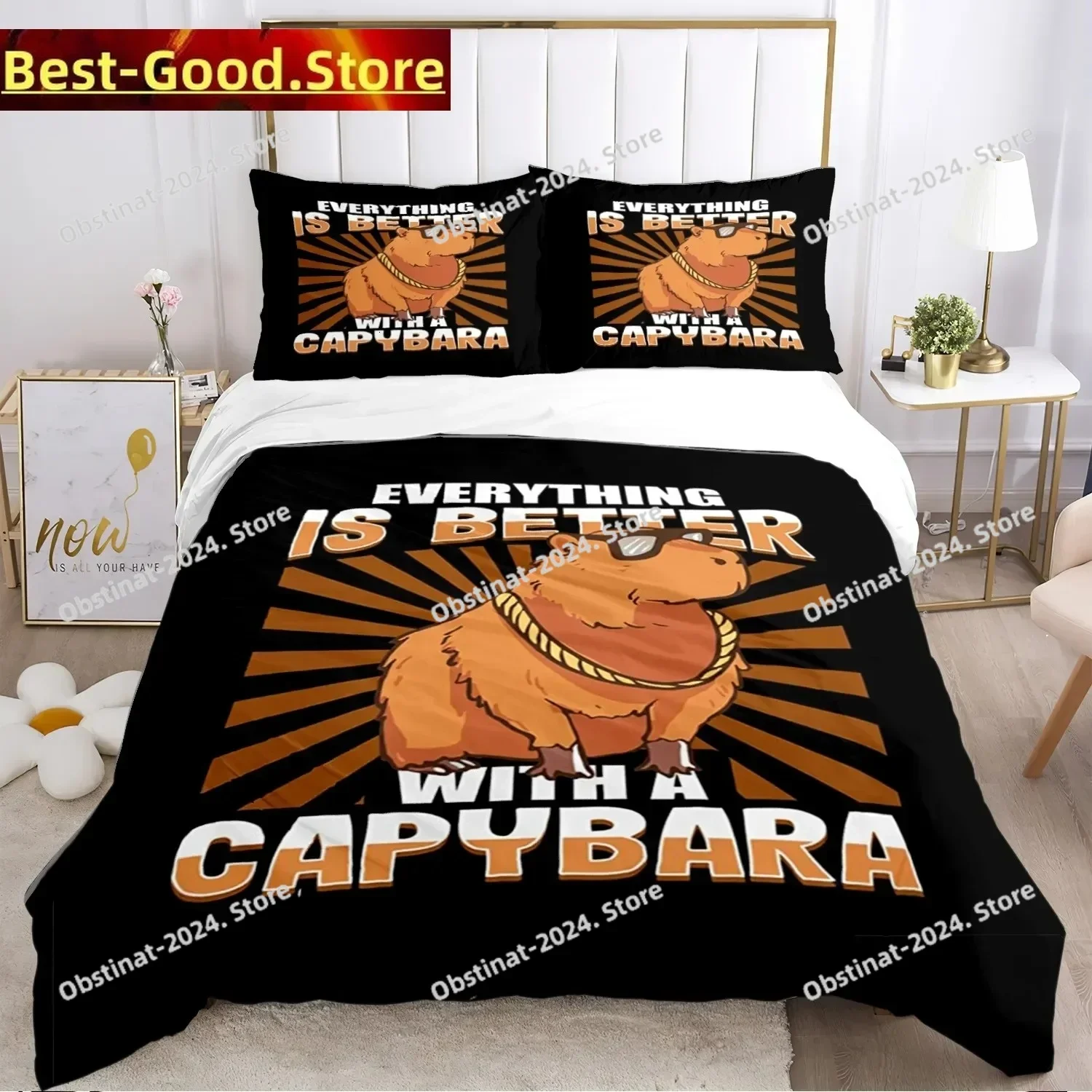 2025 Top Funny Capybara Anime Duvet Cover Kawaii Animals Bedding Set Soft Quilt Cover Full Size For Boy Teens Bedroom Decoration
2025 Top Funny Capybara Anime Duvet Cover Kawaii Animals Bedding Set Soft Quilt Cover Full Size For Boy Teens Bedroom Decoration