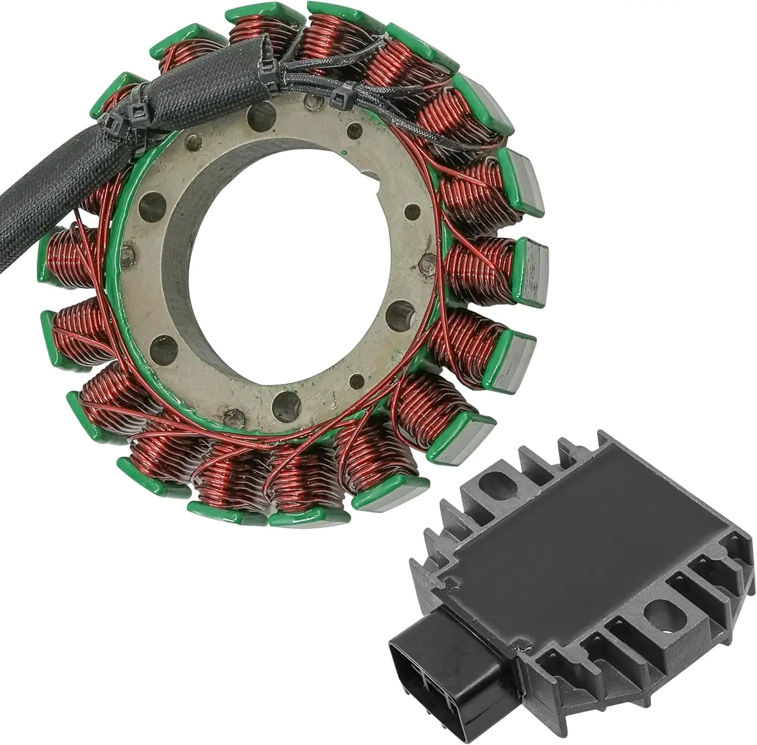 Stator and Regulator Rectifier Compatible With Yamaha Raptor 350 Yfm350R Yfm 350R 2004-2013
Stator and Regulator Rectifier Compatible With Yamaha Raptor 350 Yfm350R Yfm 350R 2004-2013