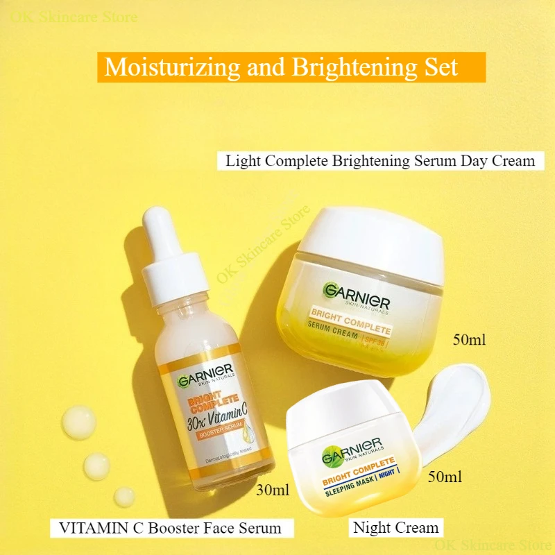 Face Skincare Set Garnier VITAMIN C Niacinamide Booster Serum,Bright SPF30 Day Cream,Face Daily Moisturizer Night Cream Base Set
Face Skincare Set Garnier VITAMIN C Niacinamide Booster Serum,Bright SPF30 Day Cream,Face Daily Moisturizer Night Cream Base Set