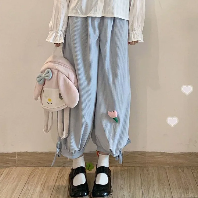 Soft Girl Spring and Autumn Women's 2024 New Japanese Lolita Cute Little Flower Corduroy High Waist Tight Loose Casual Pants
Soft Girl Spring and Autumn Women's 2024 New Japanese Lolita Cute Little Flower Corduroy High Waist Tight Loose Casual Pants