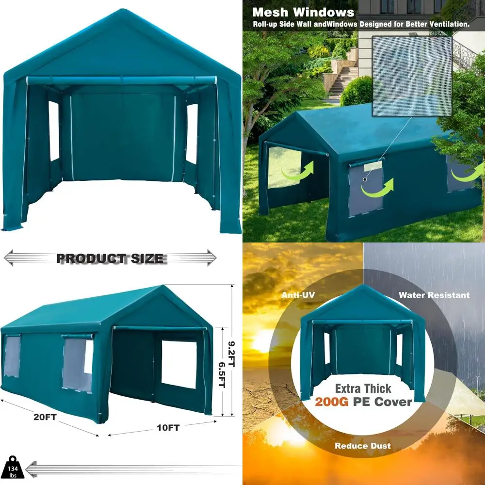 carport canopy 10x20 ft heavy duty car tent with removable sidewalls & doors, portable car port garage shelter for boat, party,
carport canopy 10x20 ft heavy duty car tent with removable sidewalls & doors, portable car port garage shelter for boat, party,