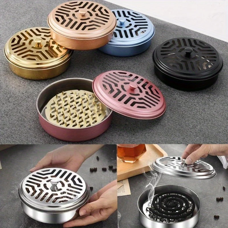 1pc Metal Sandalwood Rack Portable Mosquito Coils Holder with Cover Repellent Incense Plate Tray Hotel Home Supply
1pc Metal Sandalwood Rack Portable Mosquito Coils Holder with Cover Repellent Incense Plate Tray Hotel Home Supply